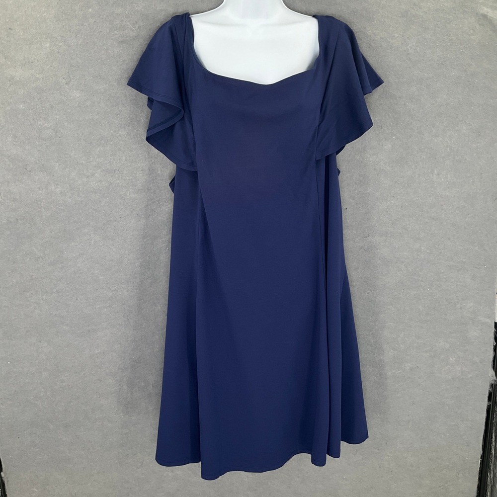 Torrid Women's Navy Blue Flutter Sleeve Square Neck Midi Dress Size 4X